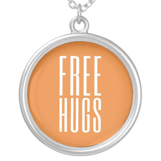 Free Hugs Silver Plated Necklace (Front)