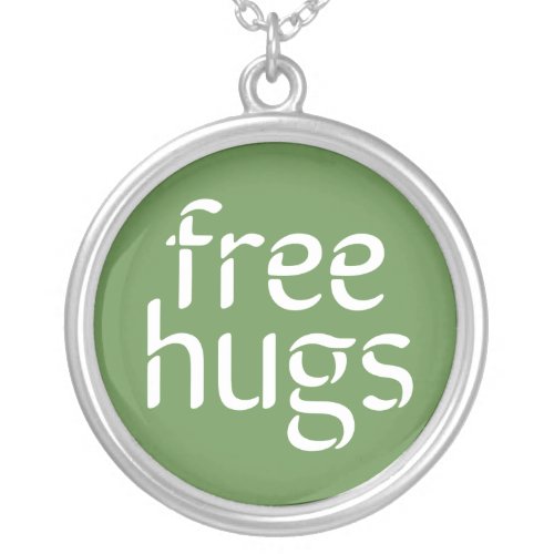 Free Hugs Silver Plated Necklace