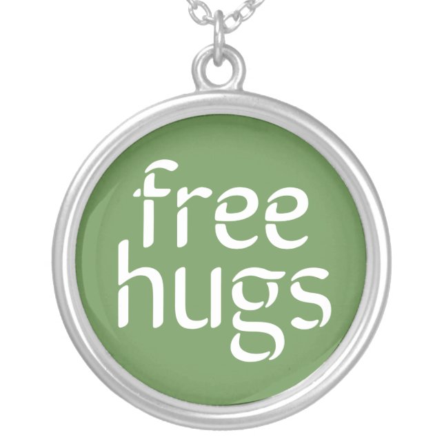 Free Hugs Silver Plated Necklace (Front)