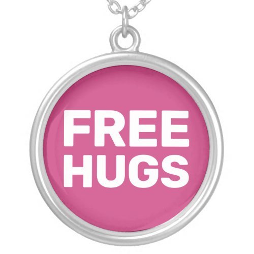 Free Hugs Silver Plated Necklace