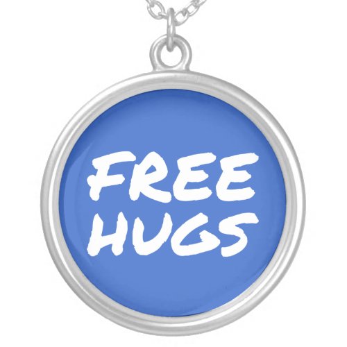 Free Hugs Silver Plated Necklace