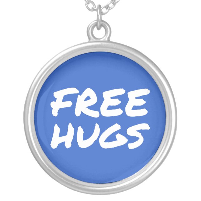 Free Hugs Silver Plated Necklace (Front)