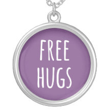 Free Hugs Silver Plated Necklace