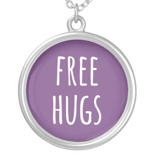Free Hugs Silver Plated Necklace