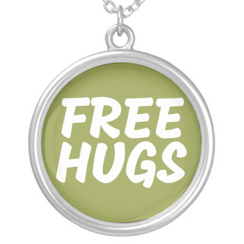 Free Hugs Silver Plated Necklace