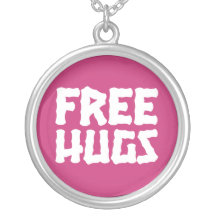 Free Hugs Silver Plated Necklace