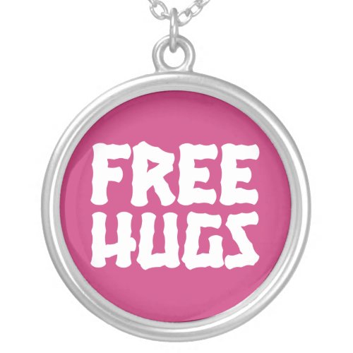 Free Hugs Silver Plated Necklace