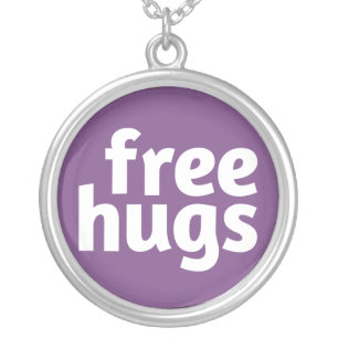 Free Hugs Silver Plated Necklace