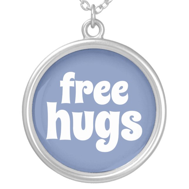 Free Hugs Silver Plated Necklace (Front)