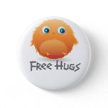 Free hugs small furry creature pinback button