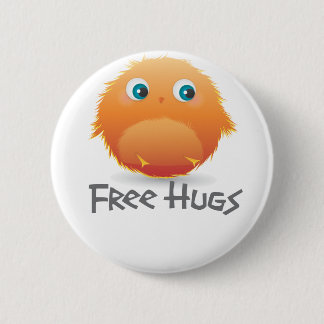 Free hugs small furry creature pinback button