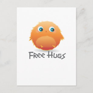 Free hugs small furry creature postcard