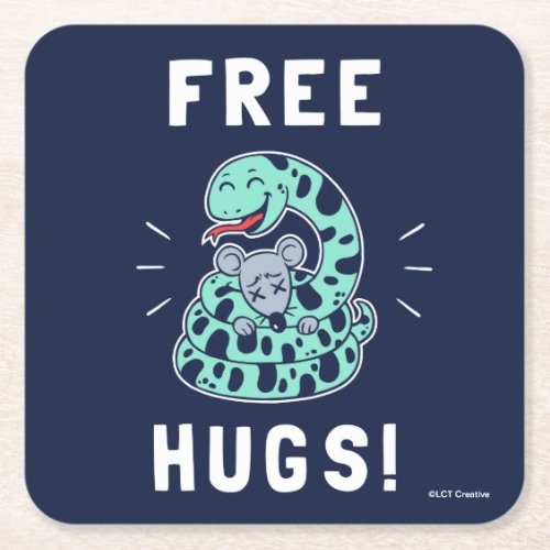 Free Hugs Square Paper Coaster