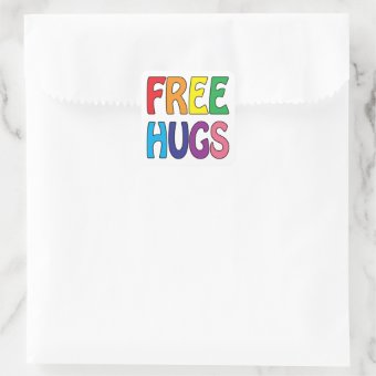 Free Hugs Square Sticker | Zazzle