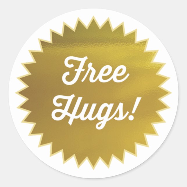 Free Hugs! Stickers / Faux Gold Foil (Front)