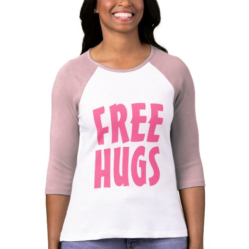 Free Hugs T Shirt for women | Big letters | Zazzle