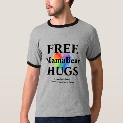 Free Hugs T_shirt with trim and vivid printing