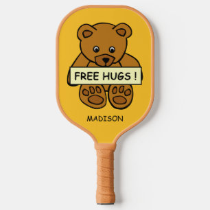 Free Hugs Teddy custom name & color Pickleball Paddle