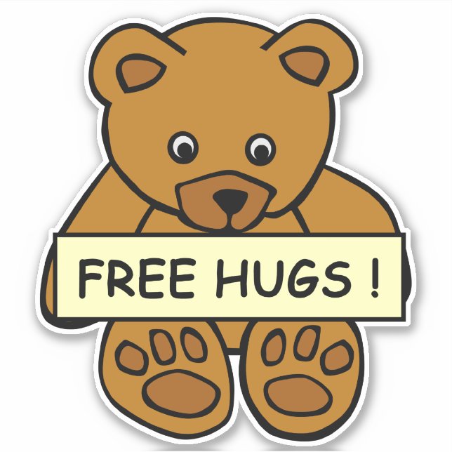 Free Hugs Teddy Sticker (Front)
