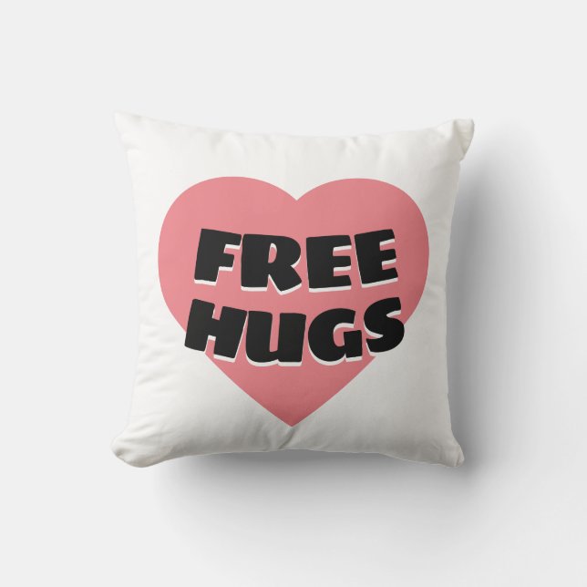 Free Hugs Throw Pillow (Front)