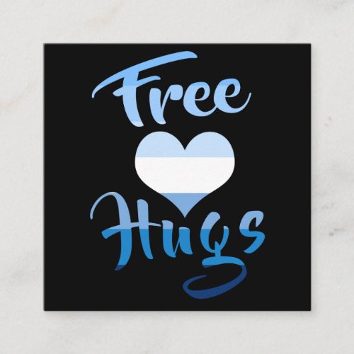 Free Hugs with Heart Square Business Card