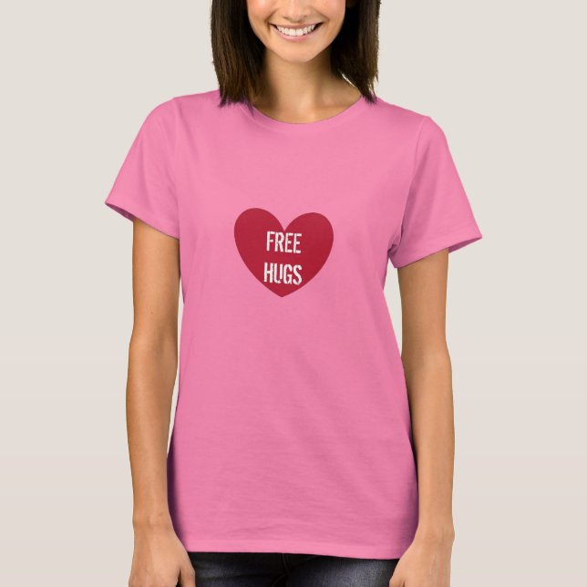 free hugs with heart T-Shirt (Front)