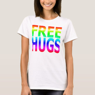 FREE HUGS Women's Rainbow Fitted T T-Shirt