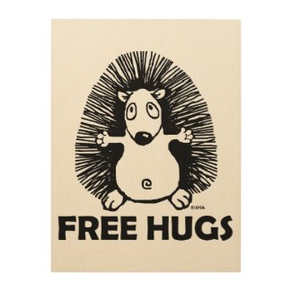 Free hugs wood print