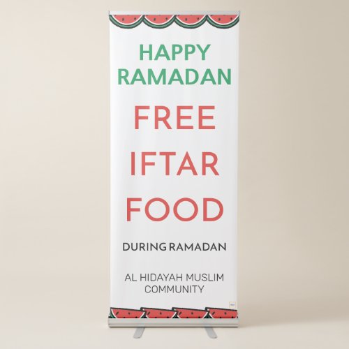 Free Iftar Food during Ramadan Mubarak  Retractable Banner