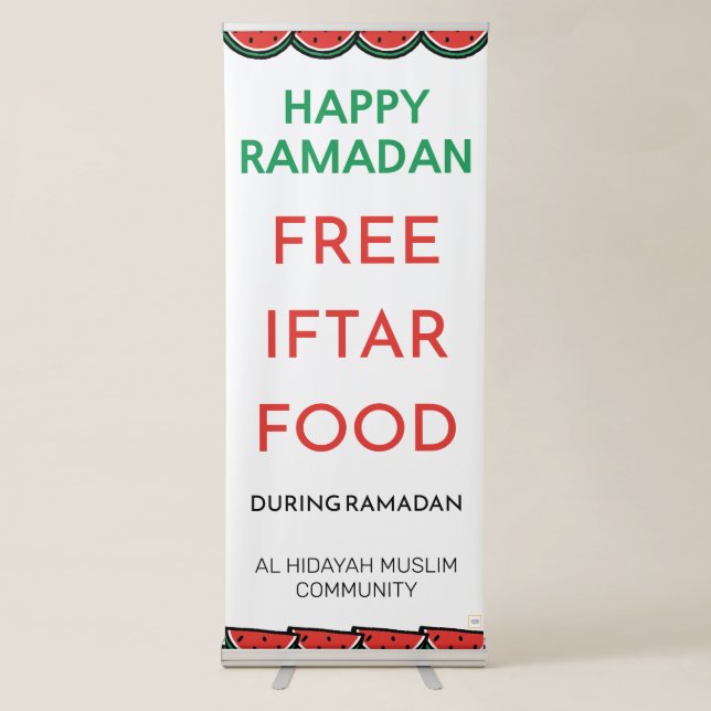 Free Iftar Food during Ramadan Mubarak  Retractable Banner (Front)