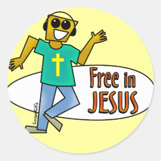 Free in Jesus Classic Round Sticker