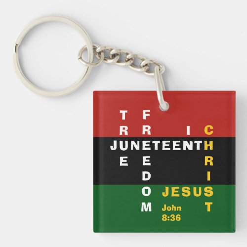 Free Indeed Christian Juneteenth Keychain