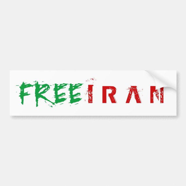 FREE IRAN BUMPER STICKER (Front)