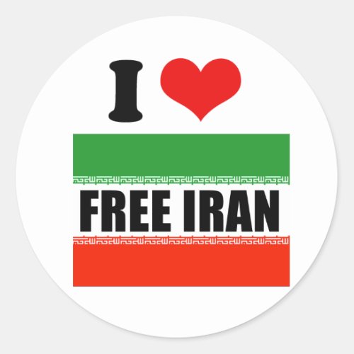 FREE IRAN CLASSIC ROUND STICKER