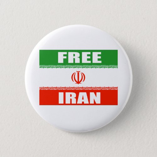 FREE IRAN Flag Pinback Button