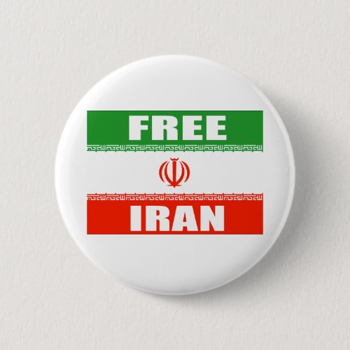 FREE IRAN Flag Pinback Button