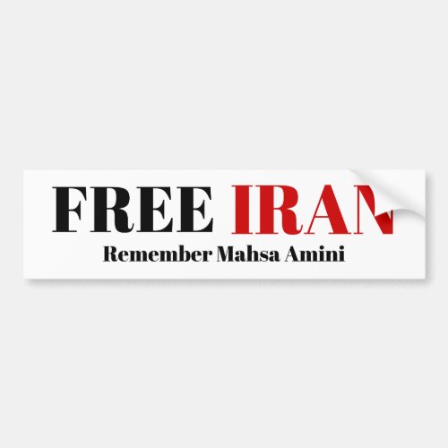 FREE IRAN REMEMBER Mahsa Amini  Bumper Sticker