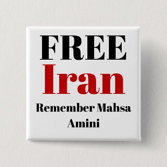 FREE IRAN REMEMBER Mahsa Amini  Button (Front)