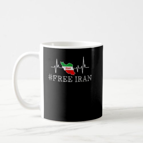 Free Iran Symbol Flag Heartbeat Freedom Love  Coffee Mug