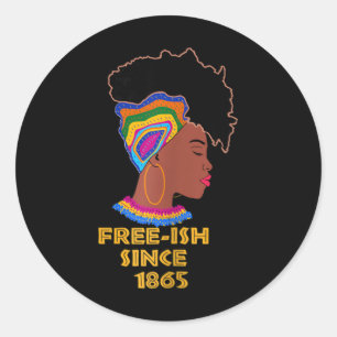 Free-ish Since 1865 African American Juneteenth Gi Classic Round Sticker