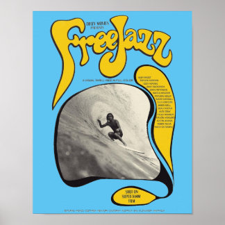 Free Jazz, Vintage Surf Poster, Surf Art Poster
