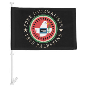 Free Jounalists Free Palestine Car Flag