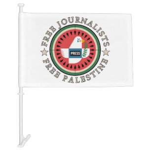 Free Jounalists Free Palestine Car Flag