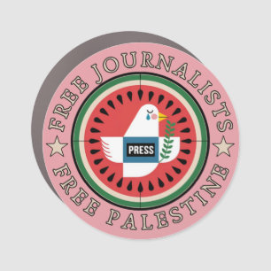 Free Jounalists Free Palestine Car Magnet