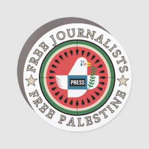 Free Jounalists Free Palestine Car Magnet