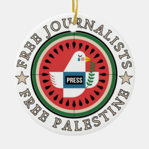 Free Jounalists Free Palestine Ceramic Ornament
