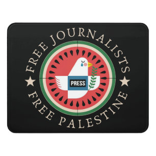 Free Jounalists Free Palestine Door Sign
