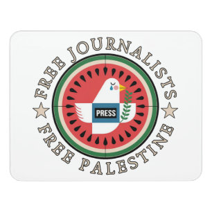 Free Jounalists Free Palestine Door Sign