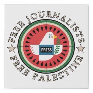 Free Jounalists Free Palestine Faux Canvas Print