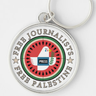Free Jounalists Free Palestine Keychain